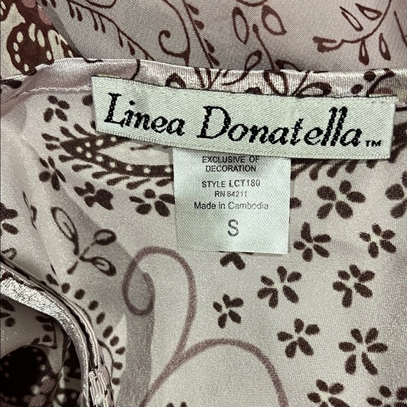 Linea Donatella Floral Pajama Set - Cream and Brown - Picture 5 of 9